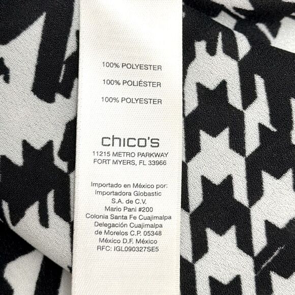 Chico’s Tunic Size 2 (12) Houndstooth Lightweight Flowy - Picture 15 of 16